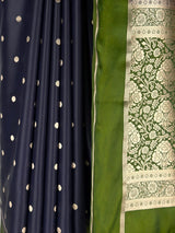 MIMOSA Navy Saree Saree — fleets shot full lifestyle