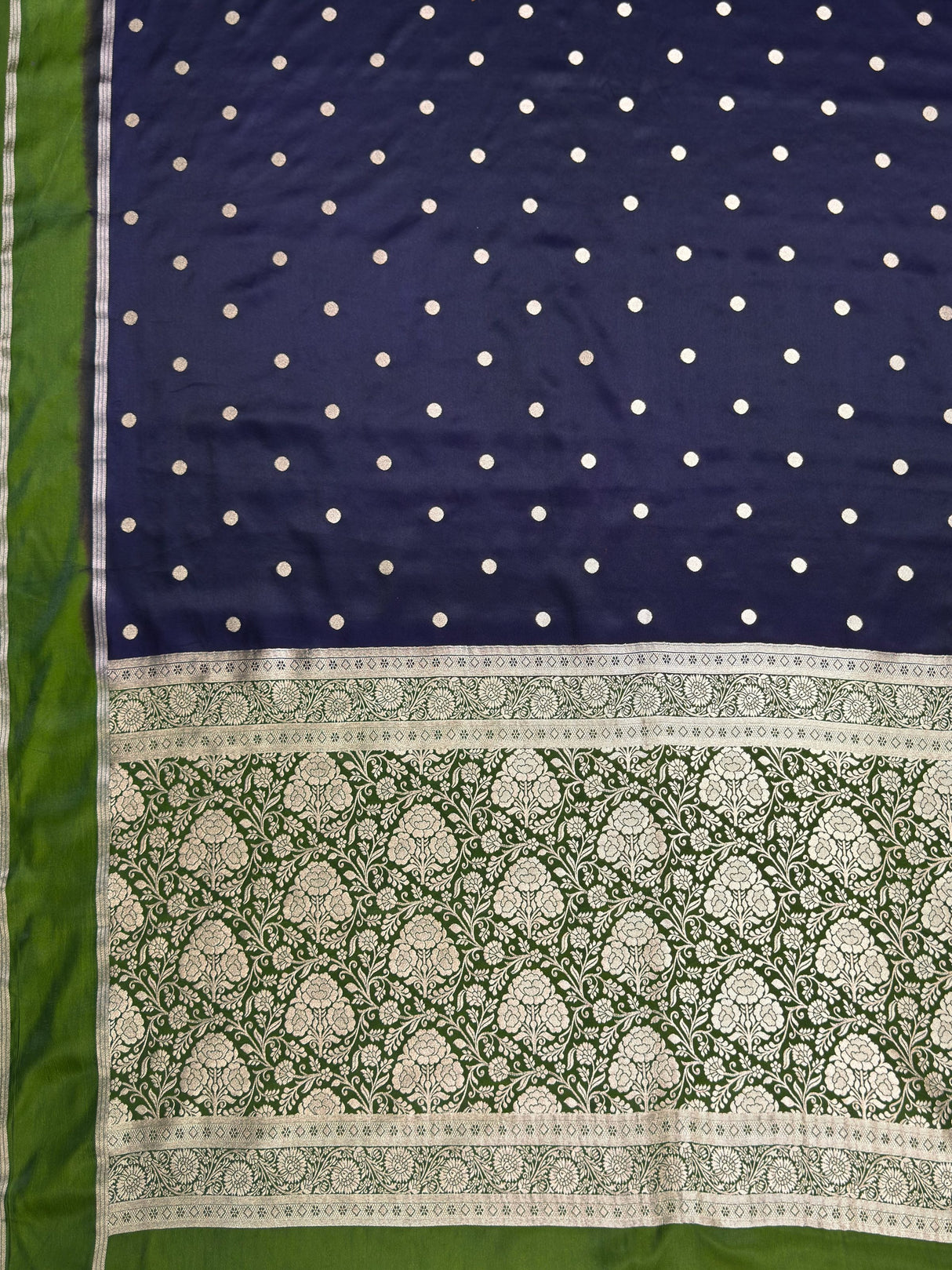 MIMOSA Navy Saree Saree — pallu and zari work detail