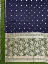 MIMOSA Navy Saree Saree — pallu and zari work detail