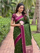 MIMOSA Olive Saree Saree — pose 10 styling detail