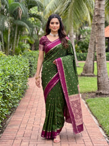 MIMOSA Olive Saree Saree — pose 6 styling detail