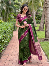 MIMOSA Olive Saree Saree — pose 9 styling detail