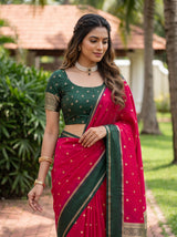 MIMOSA Red Saree Saree — pose 10 styling detail