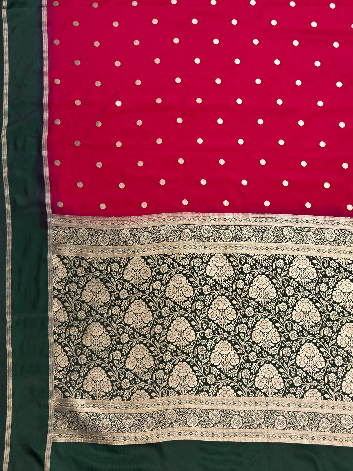 MIMOSA Red Saree Saree — pallu and zari work detail