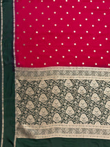 MIMOSA Red Saree Saree — pallu and zari work detail
