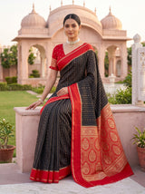 MIMOSA Black Mysore Silk Art Silk Saree — pose 8 styling detail