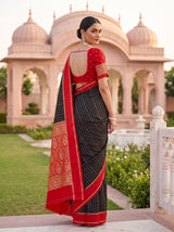 MIMOSA Black Mysore Silk Art Silk Saree — pose 9 styling detail
