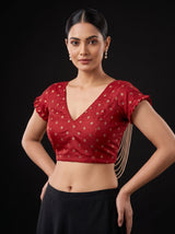 MIMOSA Black Mysore Silk Art Silk Saree — blouse close-up
