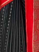 MIMOSA Black Mysore Silk Art Silk Saree — fleets shot full lifestyle