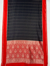MIMOSA Black Mysore Silk Art Silk Saree — pallu and zari work detail