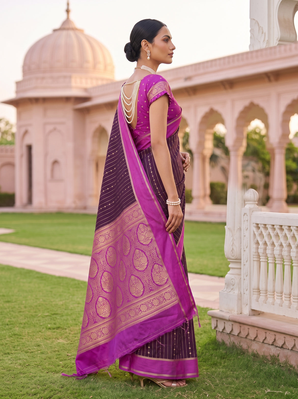 MIMOSA Jamun Saree Saree — pose 3 styling detail