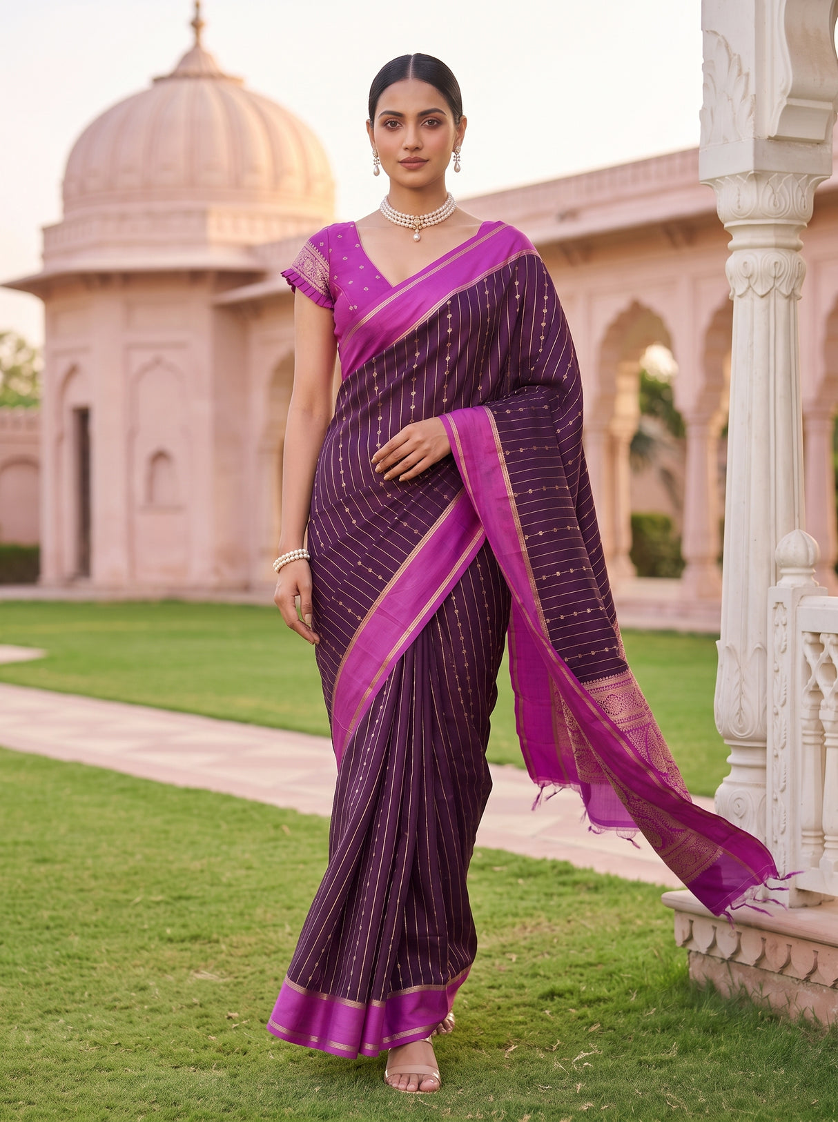 MIMOSA Jamun Saree Saree — pose 5 styling detail