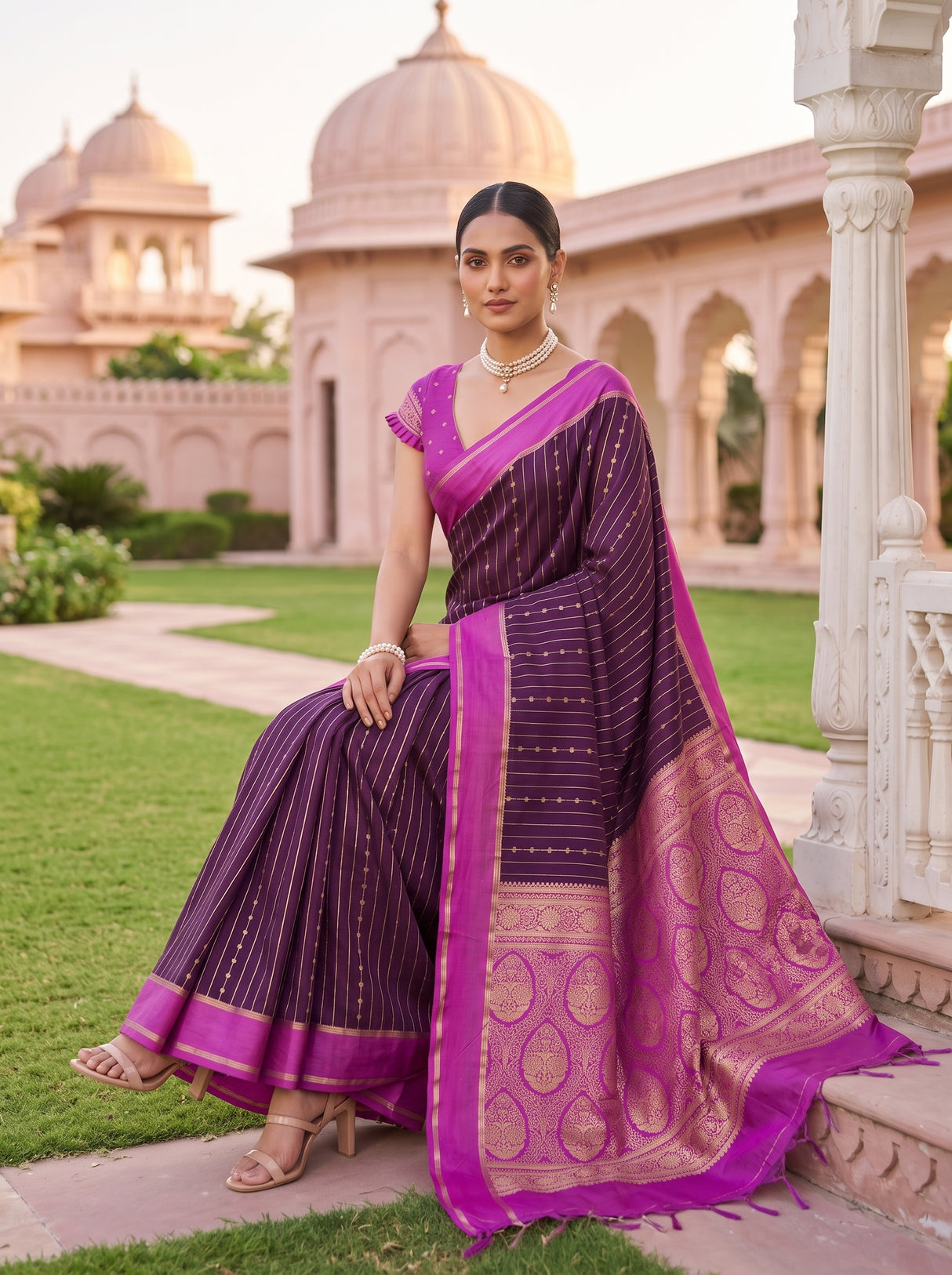 MIMOSA Jamun Saree Saree — pose 8 styling detail
