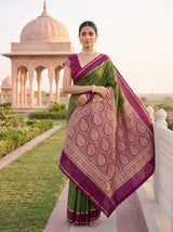 MIMOSA Olive Saree Saree — pose 10 styling detail