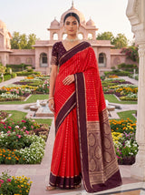 MIMOSA Orange Saree Saree — pose 10 styling detail