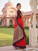 MIMOSA Orange Saree Saree — pose 4 styling detail