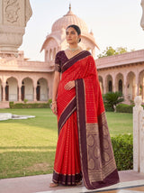 MIMOSA Orange Saree Saree — pose 7 styling detail