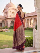 MIMOSA Orange Saree Saree — pose 9 styling detail