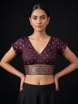 MIMOSA Orange Saree Saree — blouse close-up