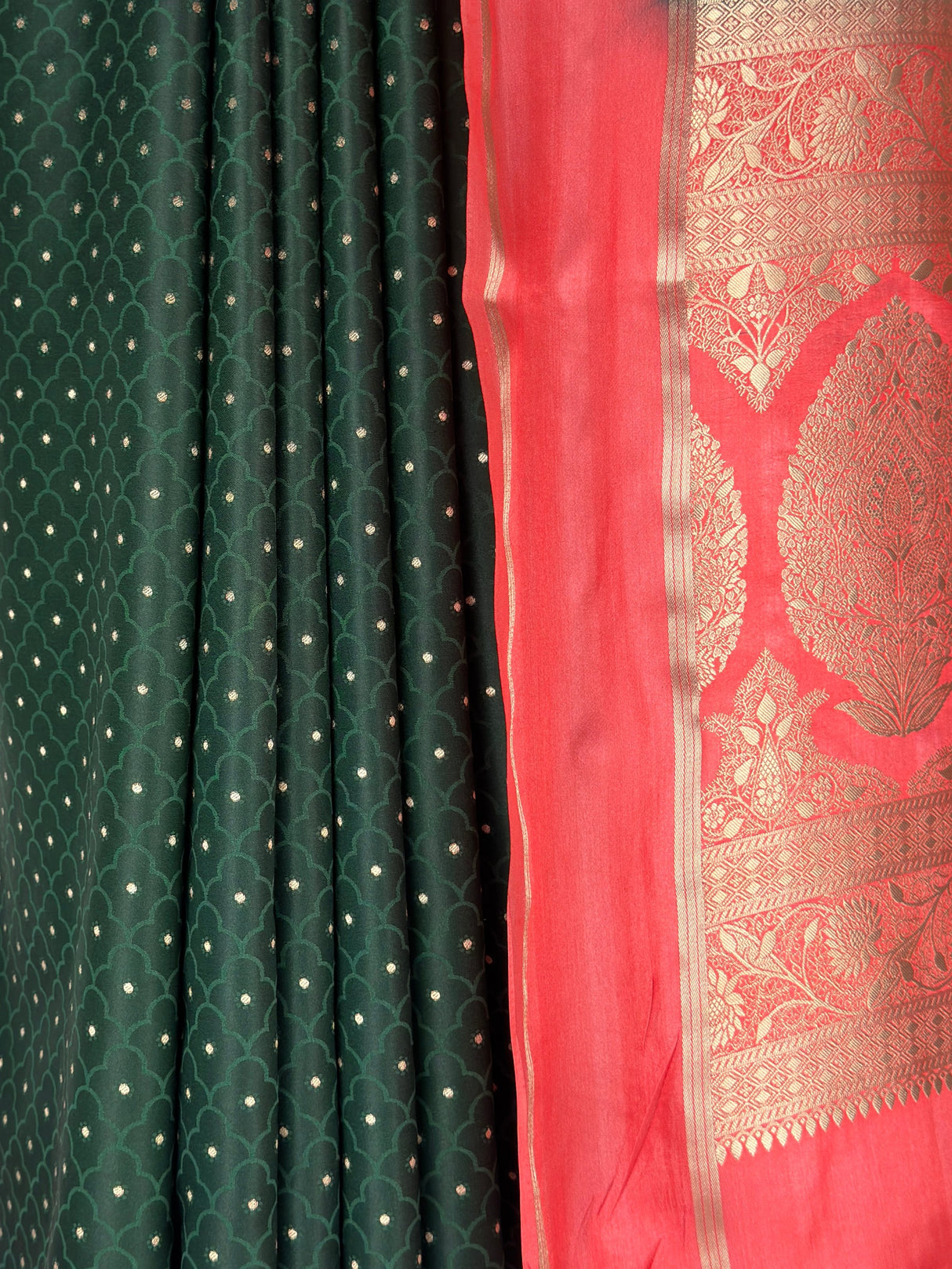MIMOSA Bottle Green Saree Saree — fleets shot full lifestyle