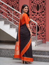 MIMOSA Chocolate Saree Saree — pose 5 styling detail