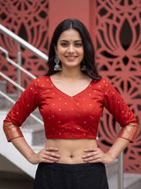 MIMOSA Chocolate Saree Saree — blouse close-up