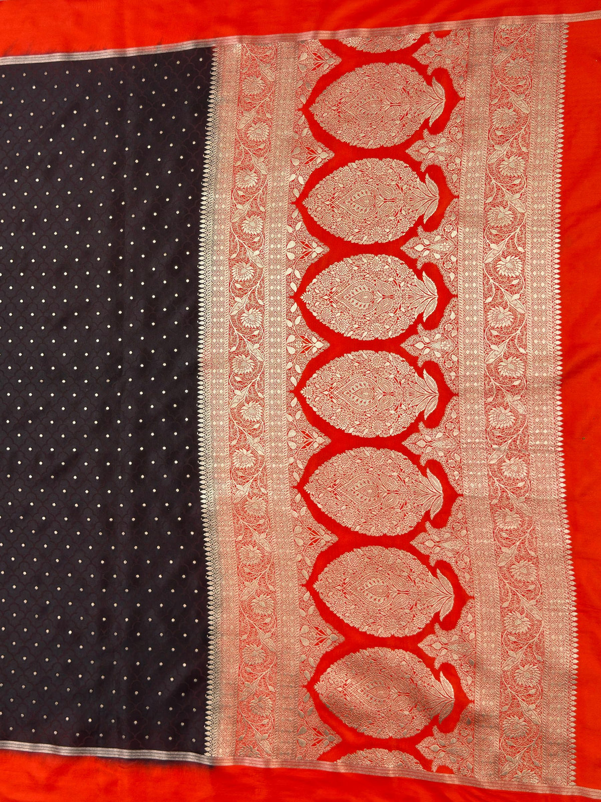 MIMOSA Chocolate Saree Saree — pallu and zari work detail