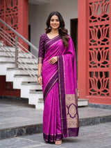 MIMOSA Lavender Saree Saree — front view on mannequin