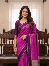 MIMOSA Lavender Saree Saree — pose 10 styling detail