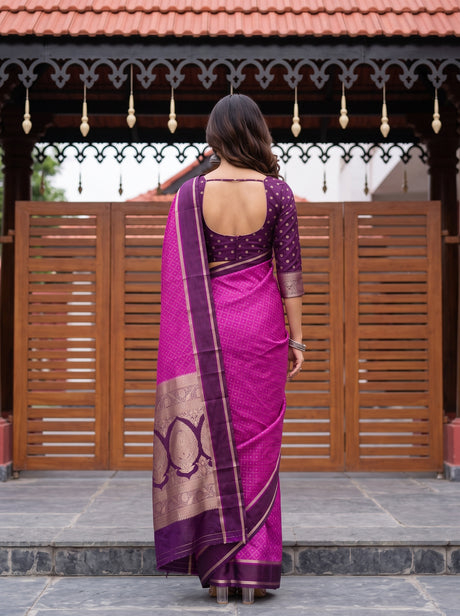 MIMOSA Lavender Saree Saree — pose 2 styling detail