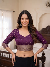 MIMOSA Lavender Saree Saree — blouse close-up