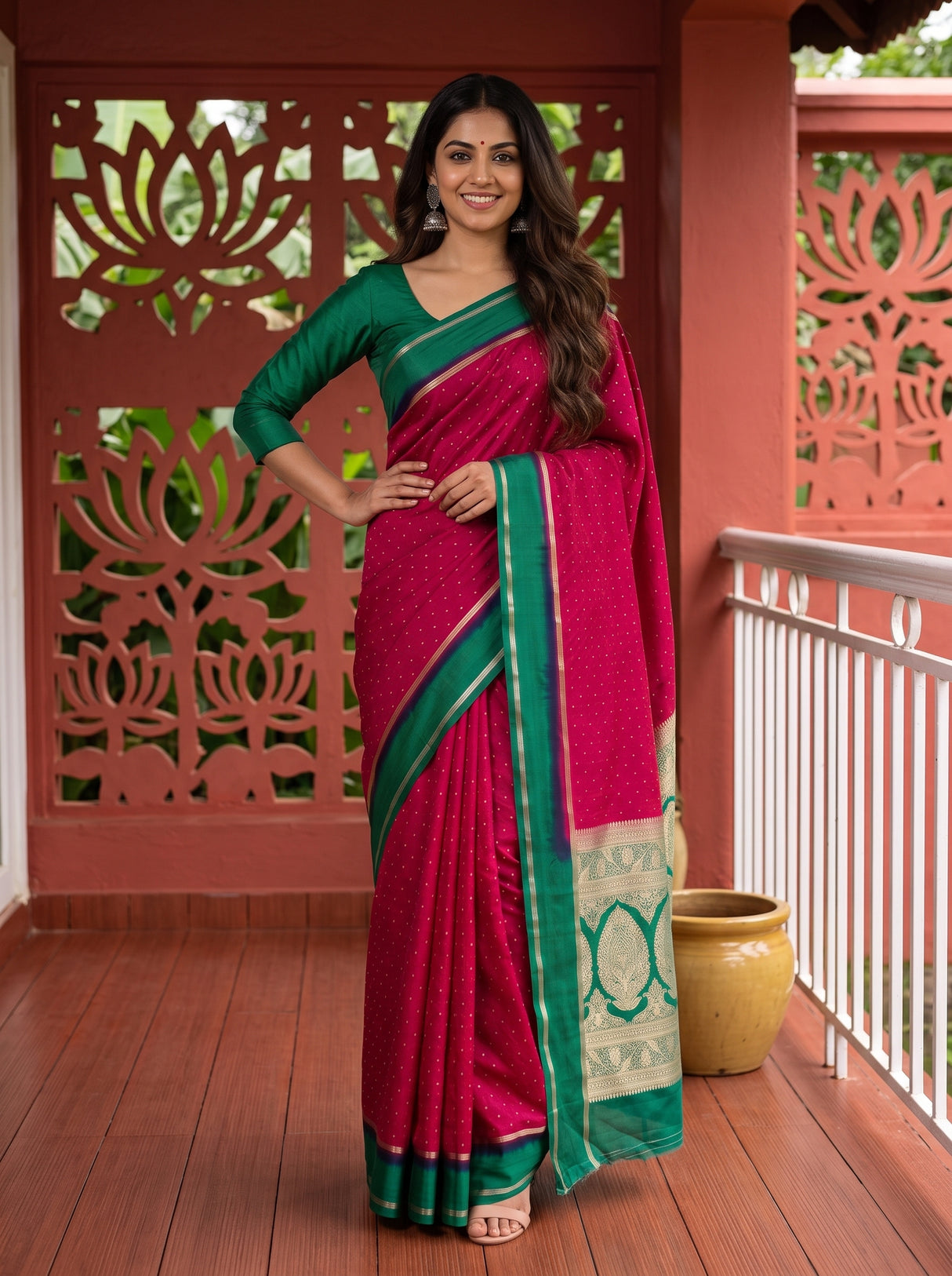 MIMOSA Rani Saree Saree — pose 4 styling detail