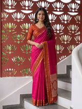 MIMOSA Strawberry Saree Saree — pose 10 styling detail