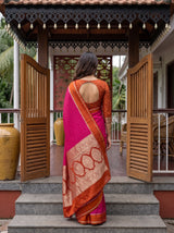 MIMOSA Strawberry Saree Saree — pose 2 styling detail