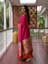 MIMOSA Strawberry Saree Saree — pose 5 styling detail