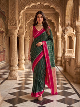 MIMOSA Bottle Green Saree Saree — pose 7 styling detail