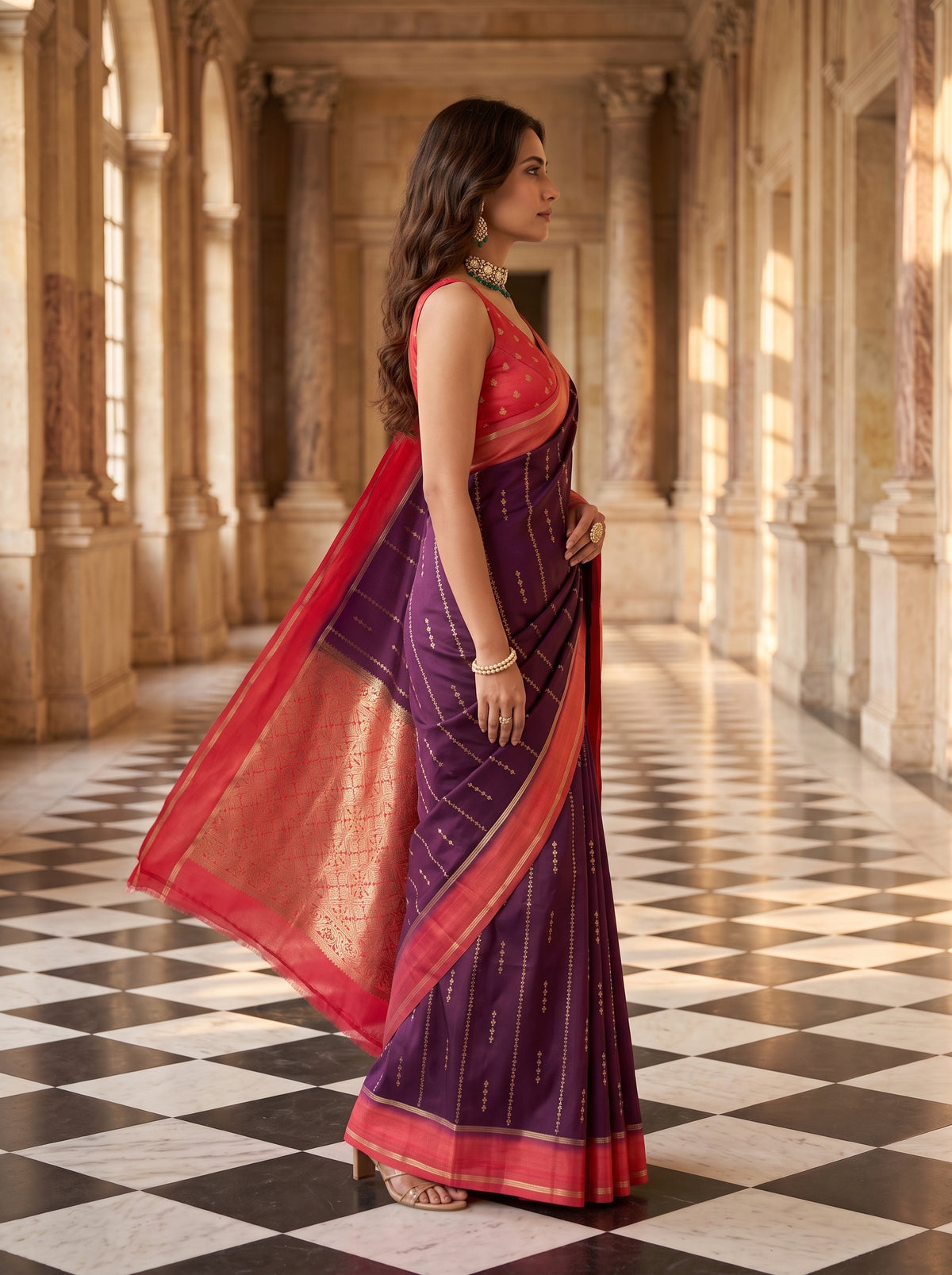 MIMOSA Jamun Saree Saree — pose 3 styling detail