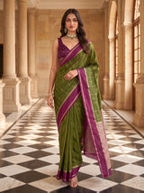 MIMOSA Olive Saree Saree — pose 6 styling detail