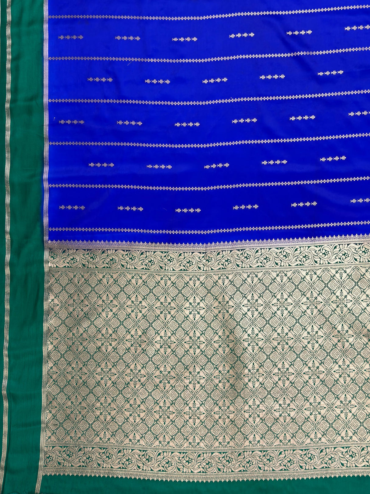 MIMOSA Royal Blue Saree Saree — pallu and zari work detail