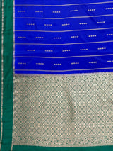 MIMOSA Royal Blue Saree Saree — pallu and zari work detail