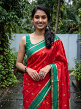 MIMOSA Red Mysore Silk Saree — pose 10 styling detail