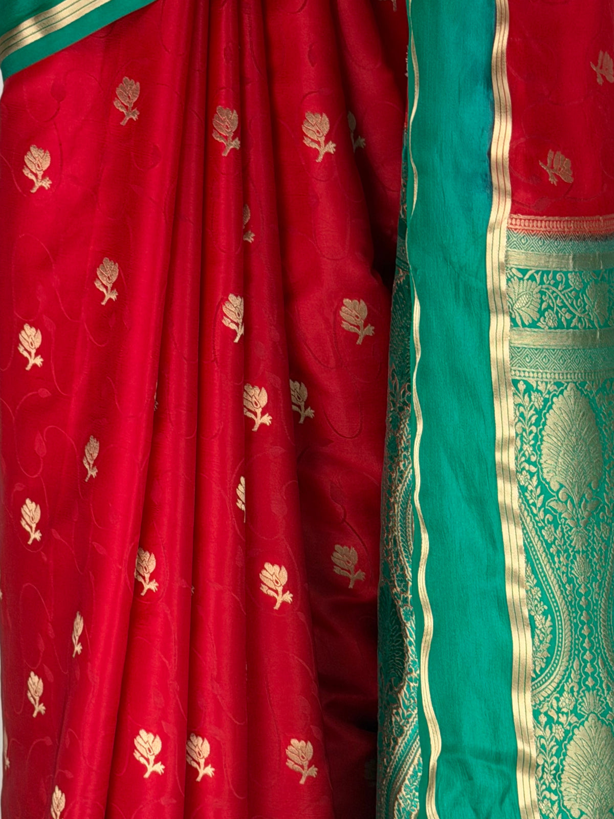 MIMOSA Red Mysore Silk Saree — fleets shot full lifestyle