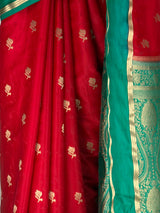 MIMOSA Red Mysore Silk Saree — fleets shot full lifestyle