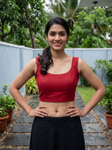MIMOSA Strawberry Mysore Silk Saree — blouse close-up