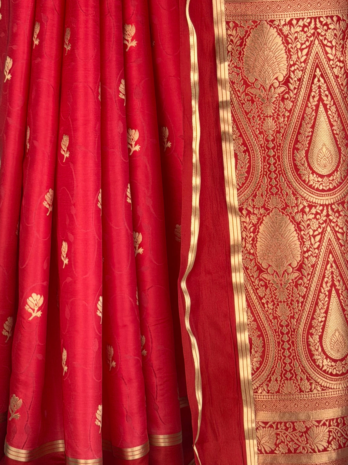 MIMOSA Strawberry Mysore Silk Saree — fleets shot full lifestyle