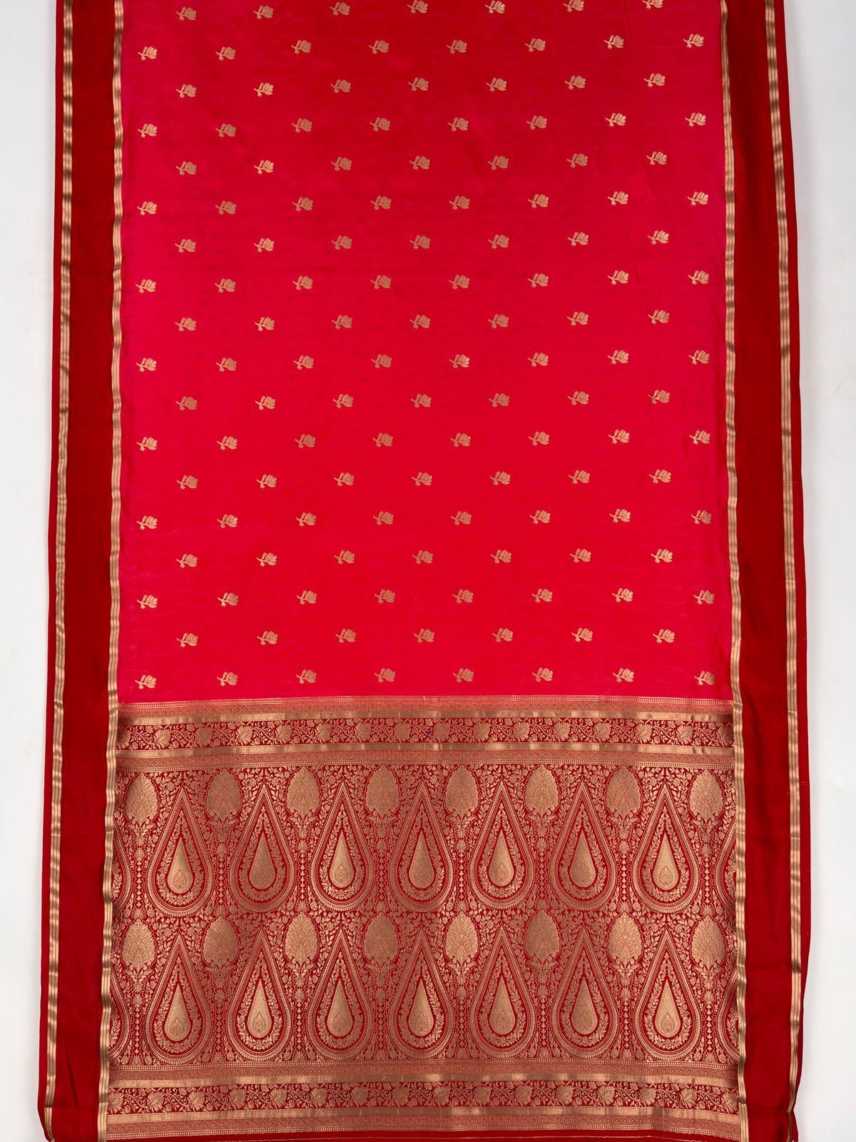 MIMOSA Strawberry Mysore Silk Saree — pallu and zari work detail