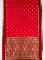 MIMOSA Strawberry Mysore Silk Saree — pallu and zari work detail