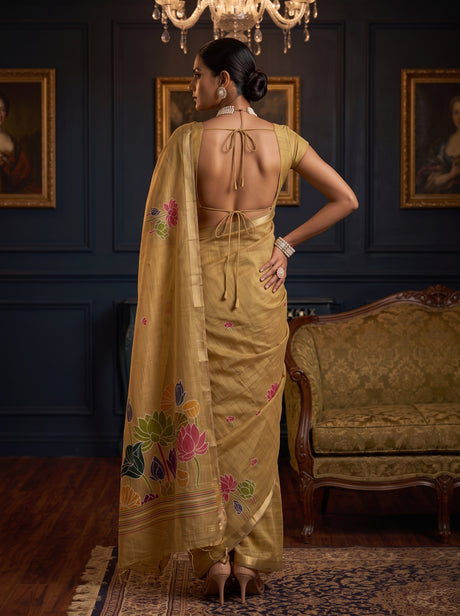 MIMOSA Chiku Saree Saree — pose 2 styling detail