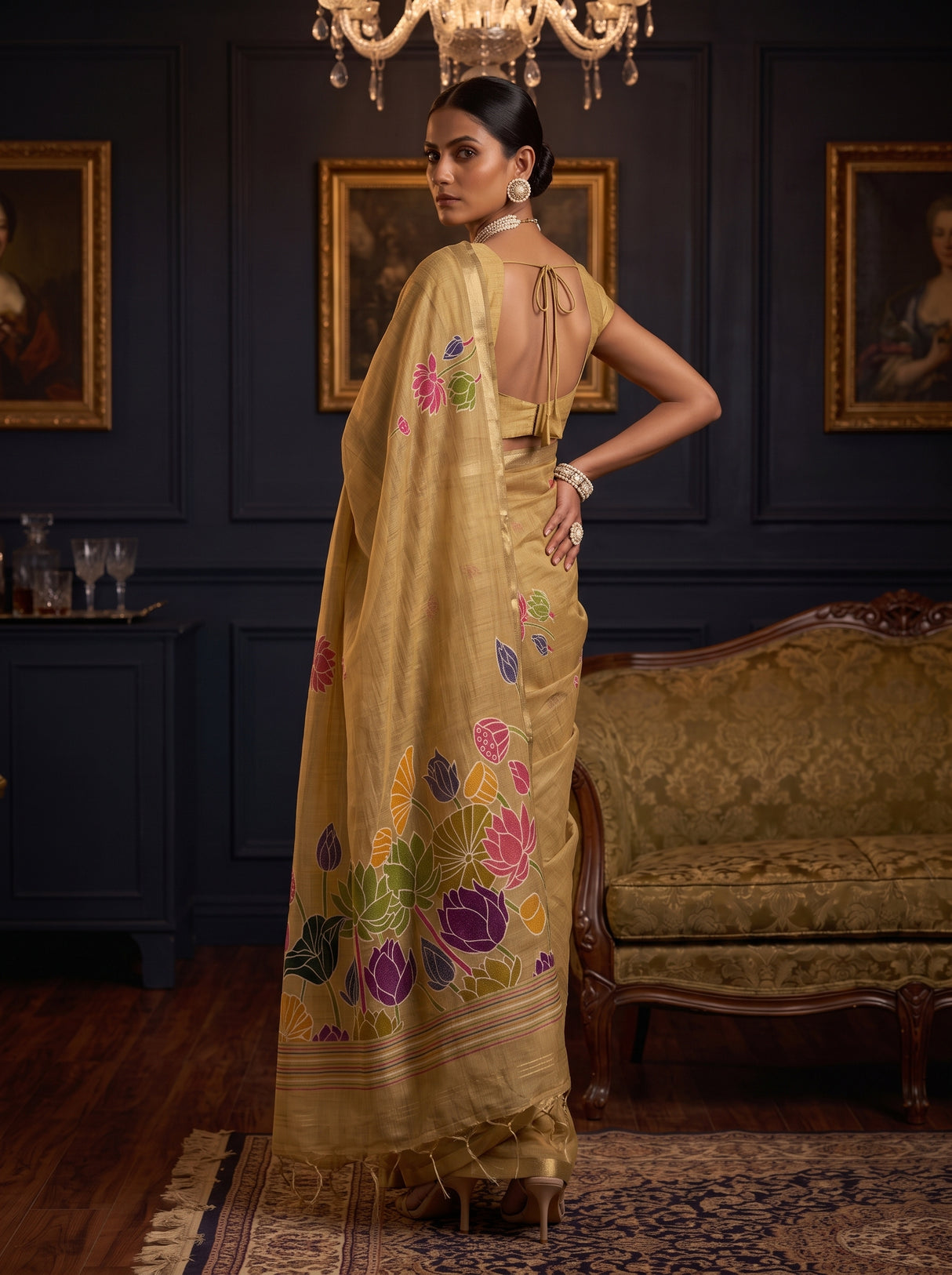 MIMOSA Chiku Saree Saree — pose 7 styling detail