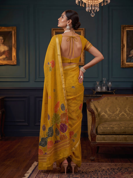 MIMOSA Gold Saree Saree — pose 2 styling detail